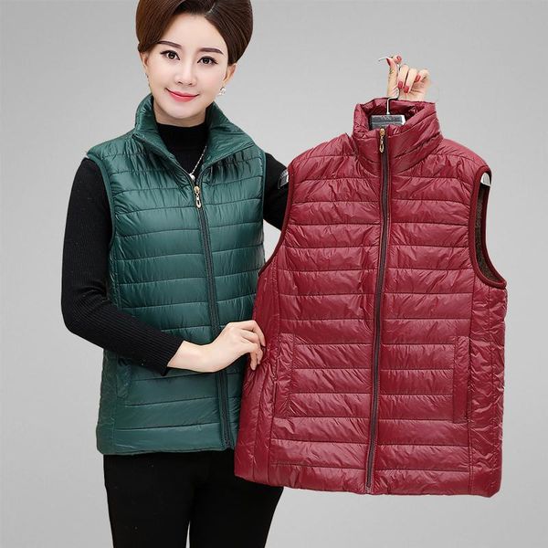 

women's vests 2021 winter women vest slim collar large size sleeveless jacket waistcoat warm plus, Black;white