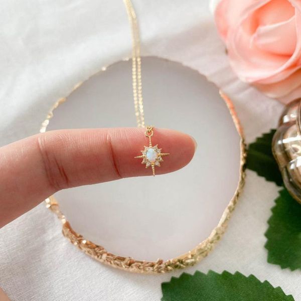 

chains exquisite opal star necklace jewelry european and american gifts, Silver