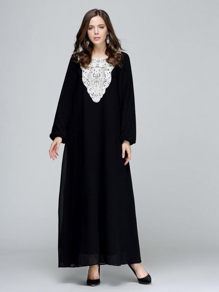 

casual dresses woman long sleeve dress(, Black;gray