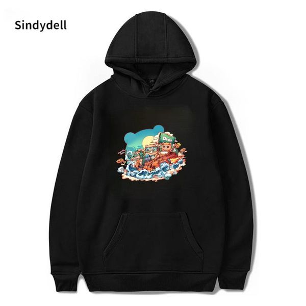 

men's hoodies & sweatshirts sindydell fleece mannen sweatshirt nul twee gedrukt hoodie nieuwe casual sweashirts o-hals truien harajuku, Black