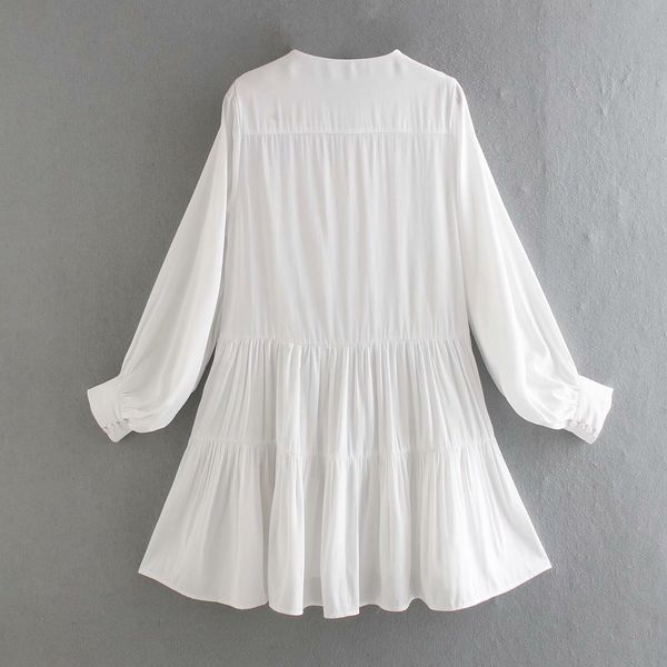 

2021 new white vestidos sweet es for women vestido solid color clothes h69b