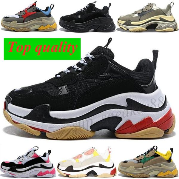 

brand paris 17fw triple s platform sneakers mens ladies black red white green casual dad shoes tennis increase 36-45