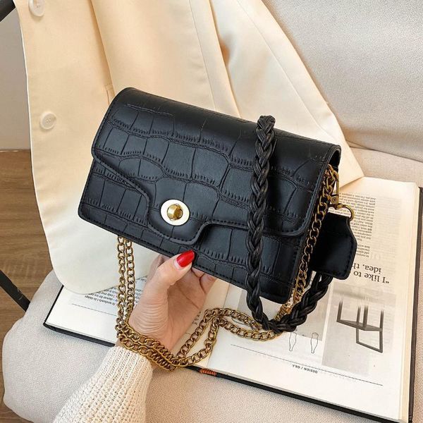 

evening bags pattern pu leather armpit bag for women 2021 solid color chain shoulder handbags female travel fashion hand