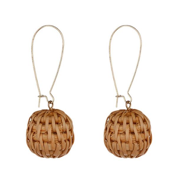 

stud handmade rattan earrings pendant vintage ethnic jewelry, Golden;silver