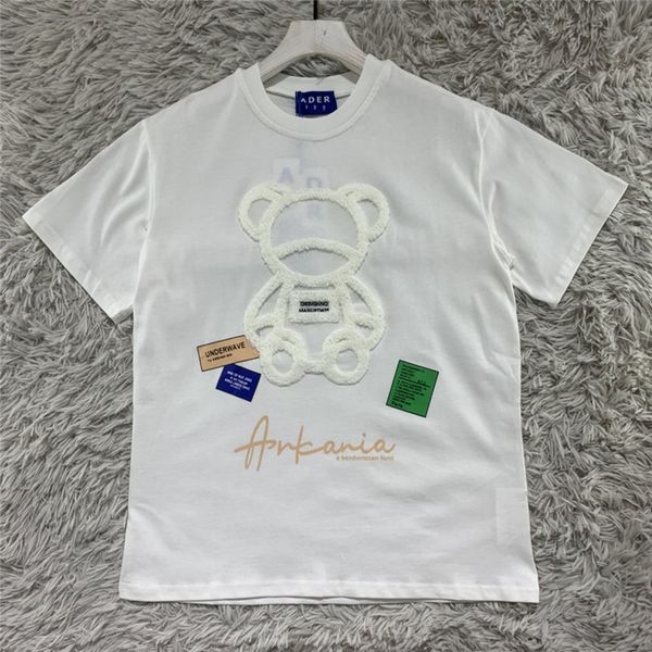 

2021 new embroidered bear adererror t shirts men women tees ader error t-shirt harajuku clothing oversized 168h, White;black