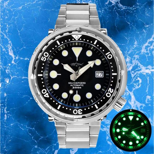 

wristwatches heimdallr tuna watch men japan nh35a movement stainless steel case 47mm dial sapphire 20atm mechanical wristwatch dive automati, Slivery;brown