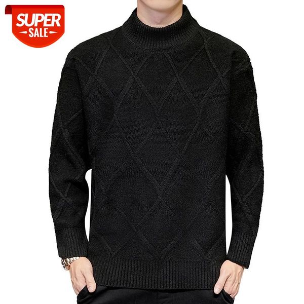 

2021 mens sweater half high neck spring autumn korean trendy sweater mens long sleeved bottoming shirt sweaters men pullovers #ca3g, White;black