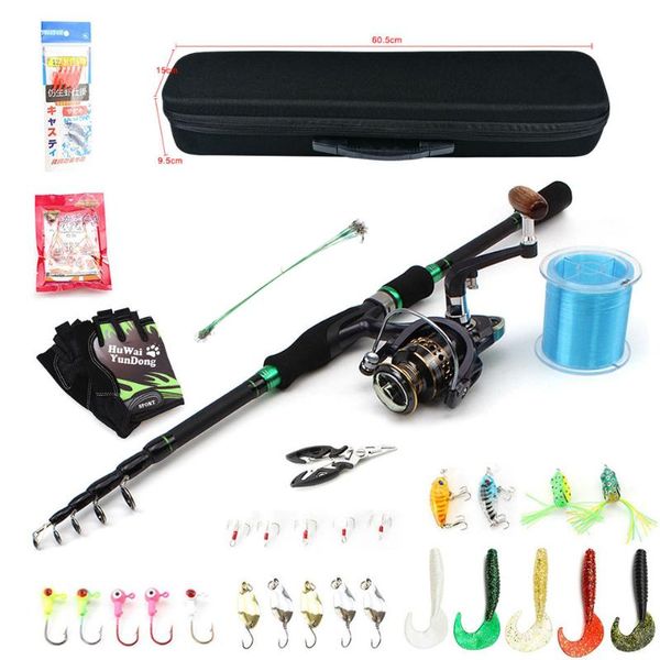 

boat fishing rods 2.1m 2.4m 2.7m rod with reel spinning lure and set carbon travel tackle