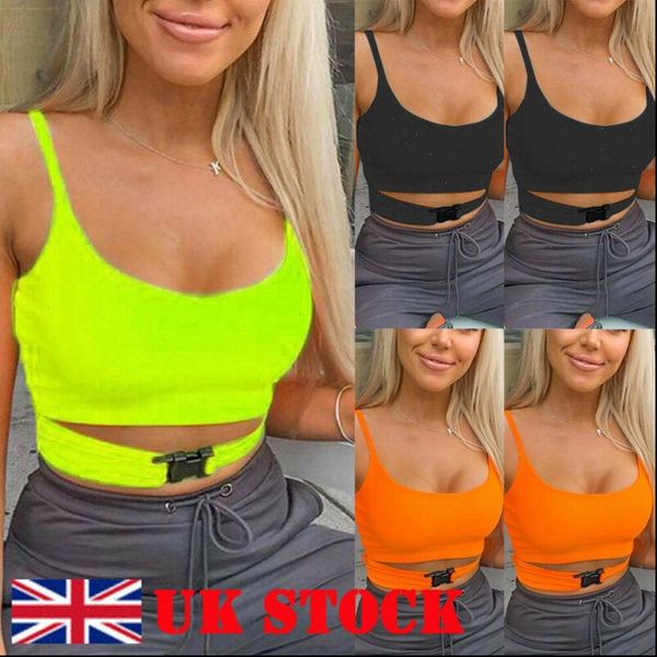 

fluorescent green black spaghtetti strap crop summer harajuku solid slash neck camis women neon streetwear mujer, White