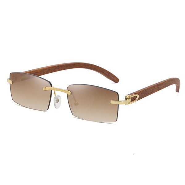 

2021 new glass sunglasses male gold wood sun glasses for men women fashion design brown stone lens lfj5, White;black