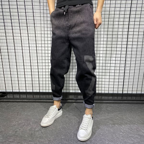 

fall winter hare casual male runners sweatpants loose hip hop hip-hop pencils elastic waistband streetwear longer pants 6yqd, Black