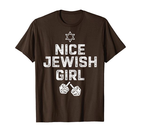 

funny nice jewish girl matching with star dreidel hanukkah t-shirt, White;black
