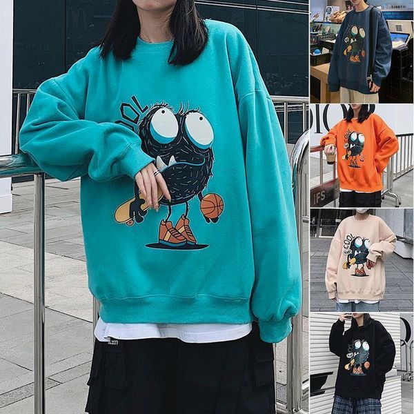 

pr harajuku funny printed women's fleece hoodies 2021 autumn thicken women casual sweatshirts pullovers plus size female, Black