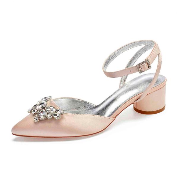 

dress shoes pointed toe 3d butterfly crystal brooch satin lady evening dress shoes sandals slingback thick block heels bridal wedding prom 5, Black