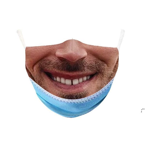 Maschera per il viso Allegra Barba divertente Volto umano fumo Ghiaccio Seta Bocca Fumo Traspirante Cosply Maschere per feste Polvere Vuota Maschera facciale RRB12825