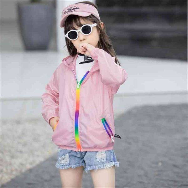 

kids coat summer boy girl solid hooded zipper anti radiation thin breathable jacket child 5 6 7 8 9 years, Blue;gray