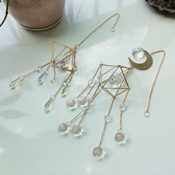 

decorative objects & figurines crystal hanging suncatcher ornaments, window chandelier pendant decoration, rainbow maker sun catcher decor