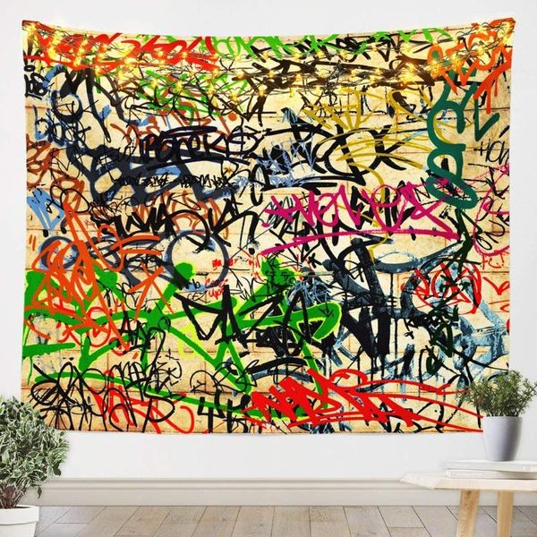 

tapestries manfei graffiti tapestry street art hip hop wall hanging for bedroom living room modern fashion design blanket