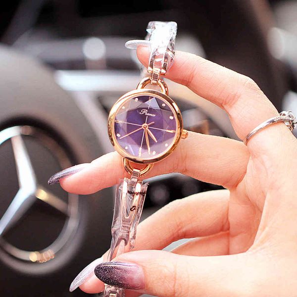 

watch fashion live 2021 women's diamond inlaid simple colorful waterproof 2035 movement wristwatch, Slivery;brown