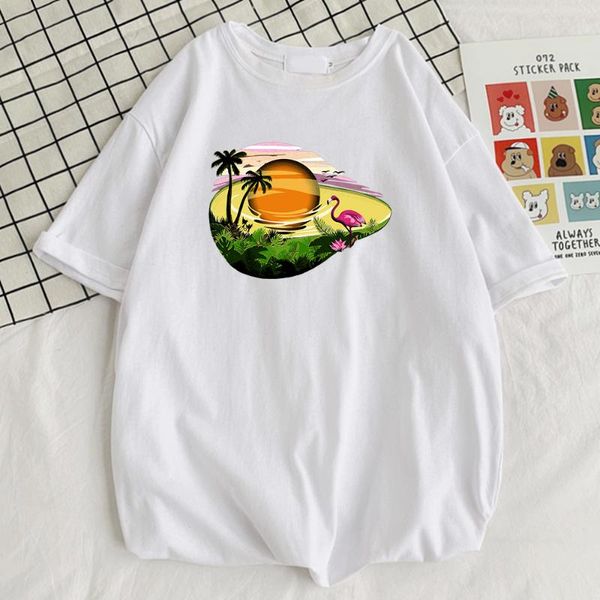 

men's t-shirts ostrich beach resort of avocado model prints men tshirt style s-xxxl t-shirt fashion casual t shirts simplicity soft men, White;black
