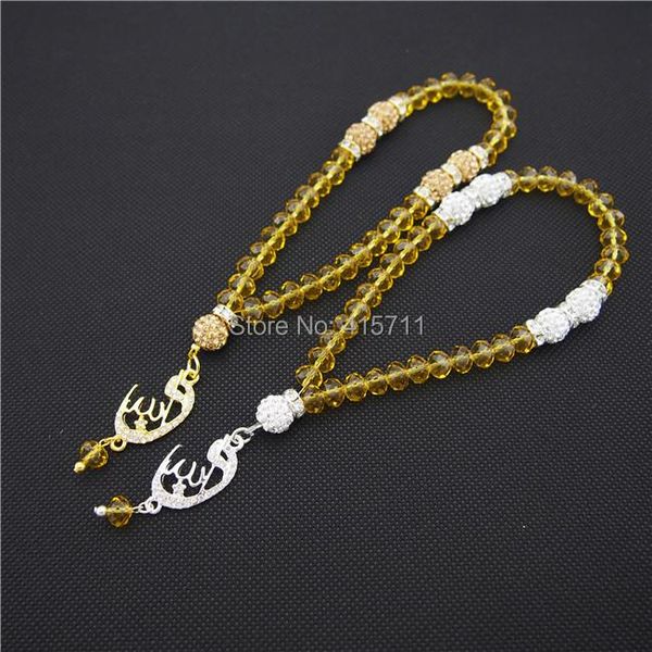 

charm bracelets l150113008 crystals rondelles islamic muslim prayer beads 33beads misbaha sibha, Golden;silver