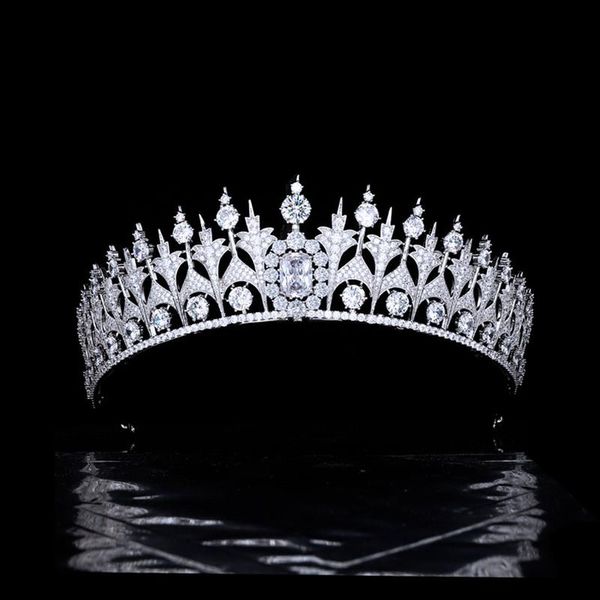 

hair clips & barrettes myfeivo luxury baroque princess crown full zircon wedding tiaras diadem women jewelry accessories hq0564, Golden;silver