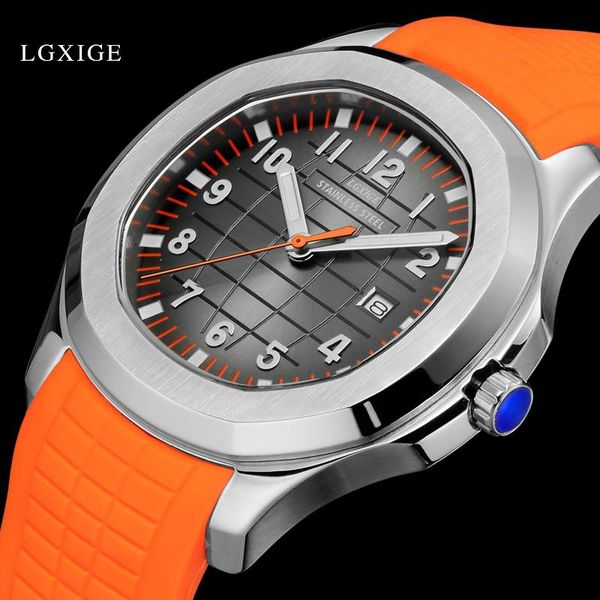 

wristwatches lgxige watch wrist men set quartz 50m waterproof luminous sport military relogio masculino, Slivery;brown