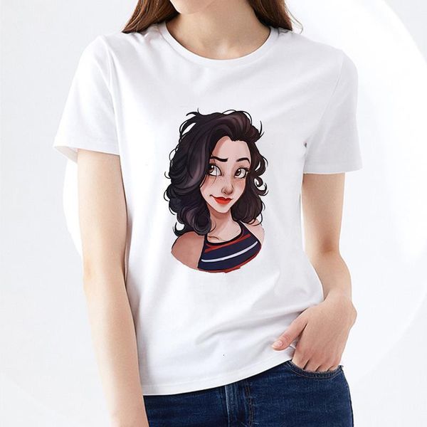 

kpop women t-shirts casual harajuku fashion cool girl printed tee summer female short sleeve t shirt women clothing, White