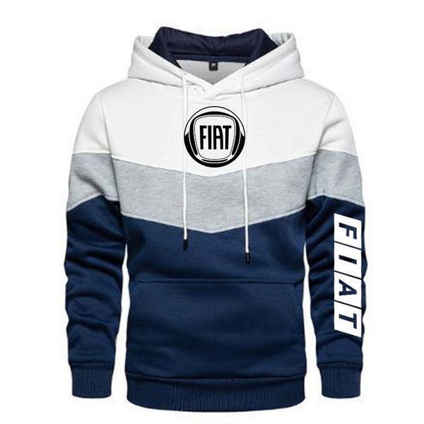 

men's hoodies & sweatshirts 2021 fiat logo spring and autumn round neck casual pullover long sleeve patchwork hoodie 5 colors s-5xl, Black