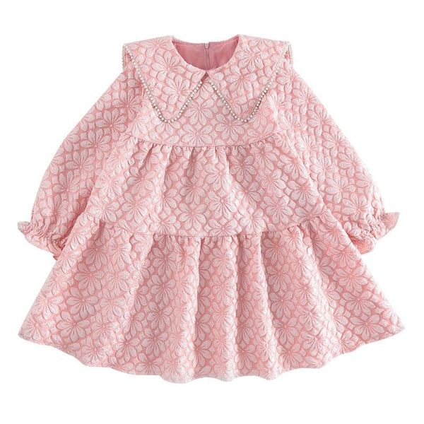 

girl's dresses teen girls floral princess dress autumn 2021 puff sleeve fashion kids clothing elegant, #6603, Red;yellow