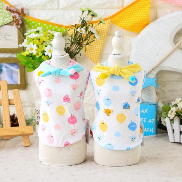 

cat costumes vestido cats vest for pet dog sweater summer balloon bow shirt disfraz perro small dogs dresses clothes pink blue