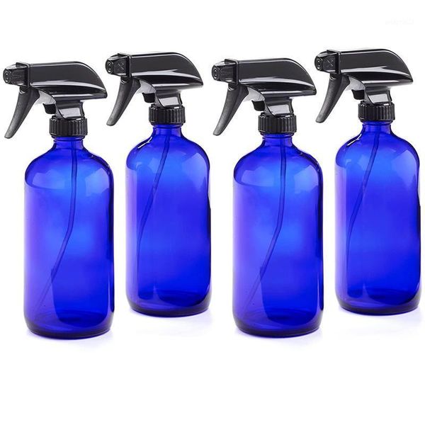 

storage bottles & jars 500ml/250ml empty cobalt blue glass spray with mist stream sprayer refillable trigger bottle for essential oils
