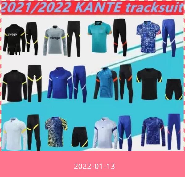 

2022 kante tracksuit survetement 2021 werner ziyech havertz pulisic chandal football training suit.size:s-2xl., Black