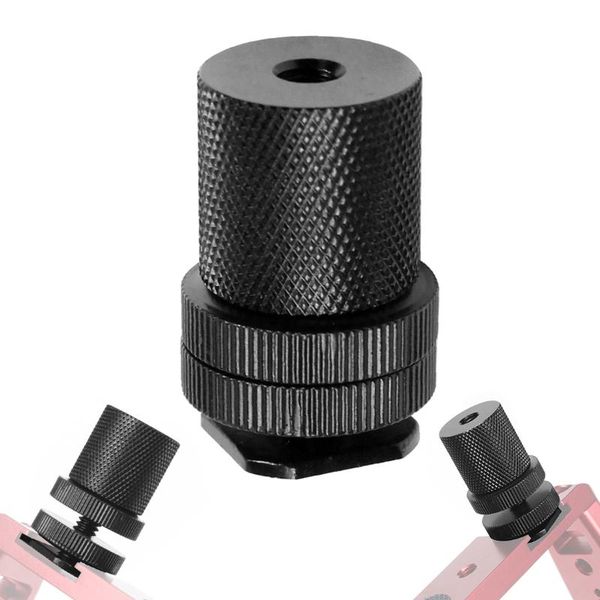 

bgning 1/4 to 1/4"-20 female screw cold shoe adapter mount w/ double layer nut dslr camera cage rig flash light monitor support