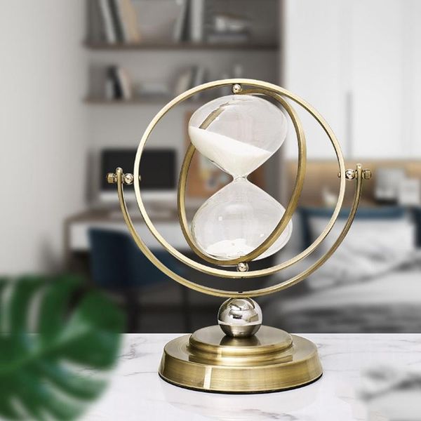 

other clocks & accessories hour glass 30 minutes rotating sand hourglass,metal timer for vintage home decor