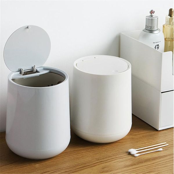 

waste bins mini pressed-type trash can creative deskdustbins garbage bucket home sanitary barrel round sundries box with lid