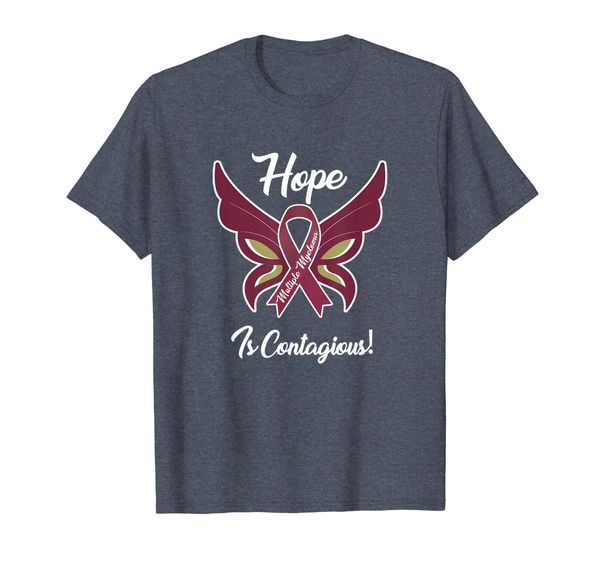 

multiple myeloma burgundy ribbon hope butterfly t shirt, White;black
