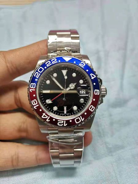 

2022 wholesale mens watches pepsi stainless steel glide automatic movement sweep move men watch sport wristwatches clock, Slivery;brown