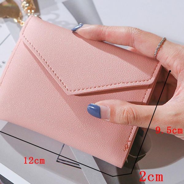 

wallet women ladies short wallets mini money purses small fold pu leather female coin purse card holders, Red;black