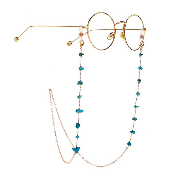 

chic fashion chain bohemian blue stone beads handmade glasses chain anti-loss pendant straps sunglasses accessories