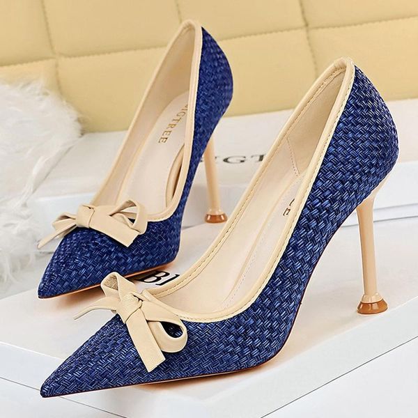 

dress shoes bigtree women high heels butterfly knot pumps stiletto ladies pointed toe wedding bride, Black