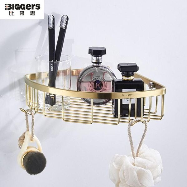 

bathroom shelves biggers sanitary brush gold color 304 stainless steel basket shelf corner wall