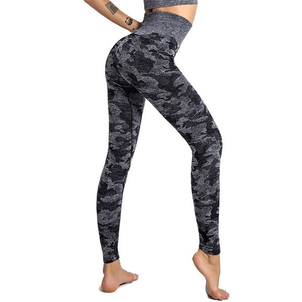 

women yoga pants fashion ladies camouflage print high waist tummy control workout running leggings, White;red
