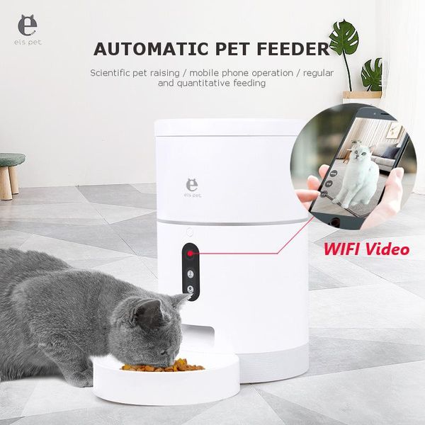 

dog bowls & feeders els pet automatic feeder smart wifi/video version timing quantitative feeding machine dispenser cats and dogs