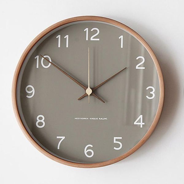 

wall clocks nordic style wood clock living room simple creative bedroom silent quartz horloge murale office decor