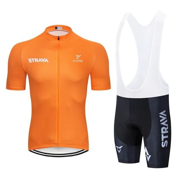 

racing sets strava pro team summer cycling jersey set bicycle clothing breathable men short sleeve shirt bike bib shorts 20d gel pad, Black;blue