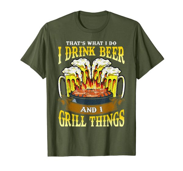 

i drink beer and i grill things bbq grilling drinking gift t-shirt, White;black