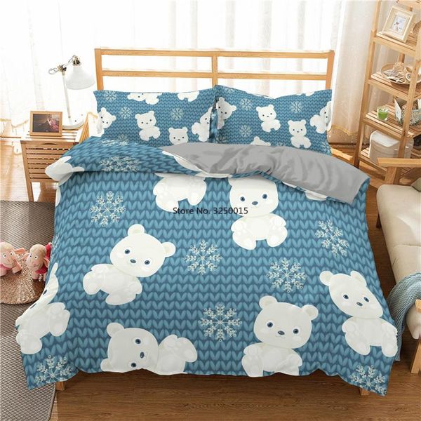 

bedding sets 2-3 pcs cartoon 3d set cute forest  king size boys girls duvet cover pillow cases home textile bed