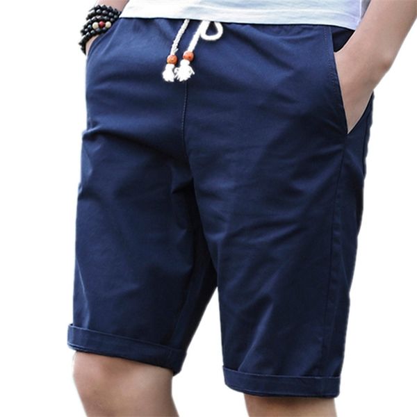 

casual shorts men slim fit summer fashion cotton breathable male brand clothing homme bermuda trousers big size 628 210629, White;black