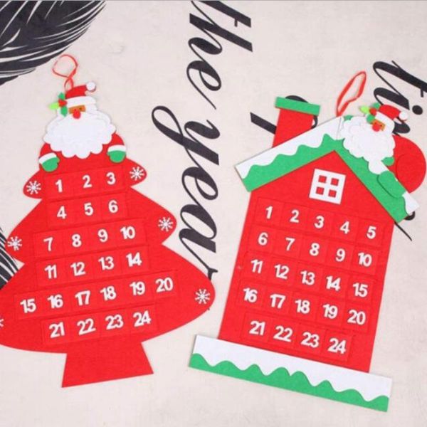 

christmas decorations 50lb chimney house/christmas tree felt countdown calendar 24 day xmas party decor pendant advent decorate drawers